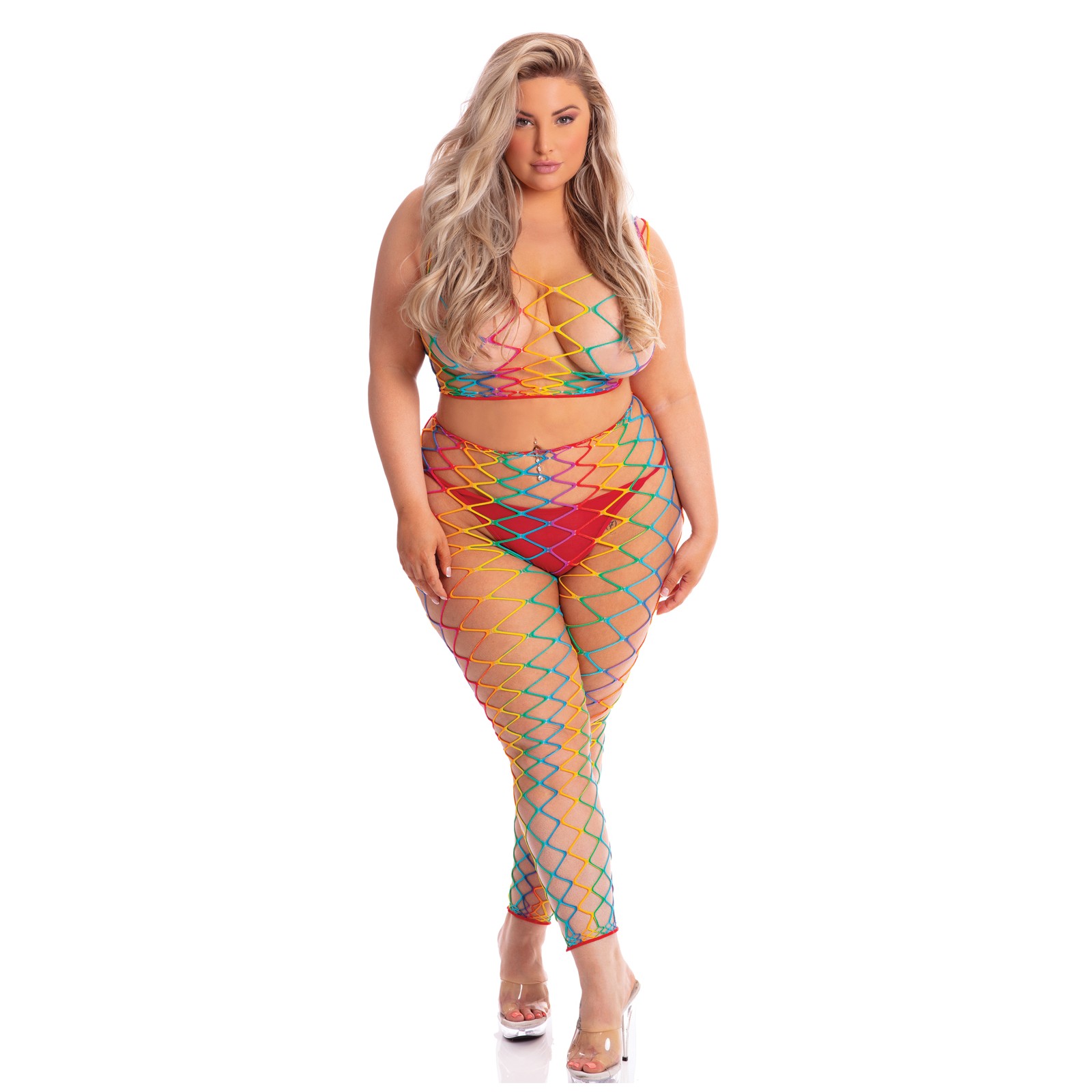 Pink Lipstick Roy G. Biv Bodystocking Rainbow