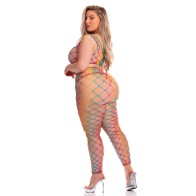 Pink Lipstick Roy G. Biv Bodystocking Rainbow