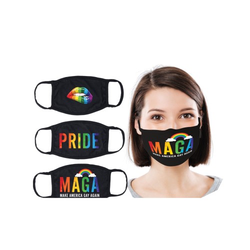 Hott Products Mask-erade Masks - Pride/Gay Again/Rainbow Kiss Pack of 3