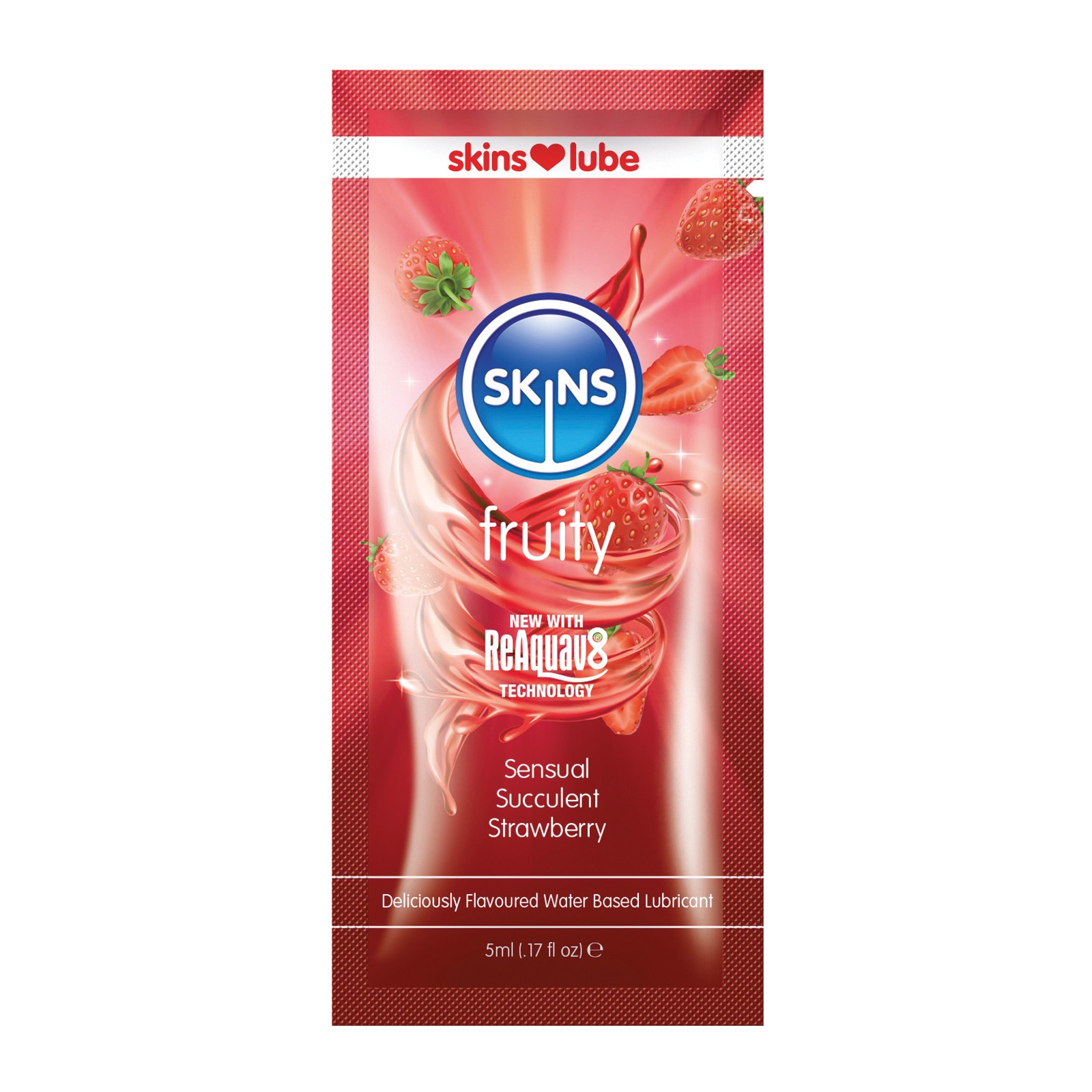 Skins Strawberry Water Based Lubricant - 5 ml