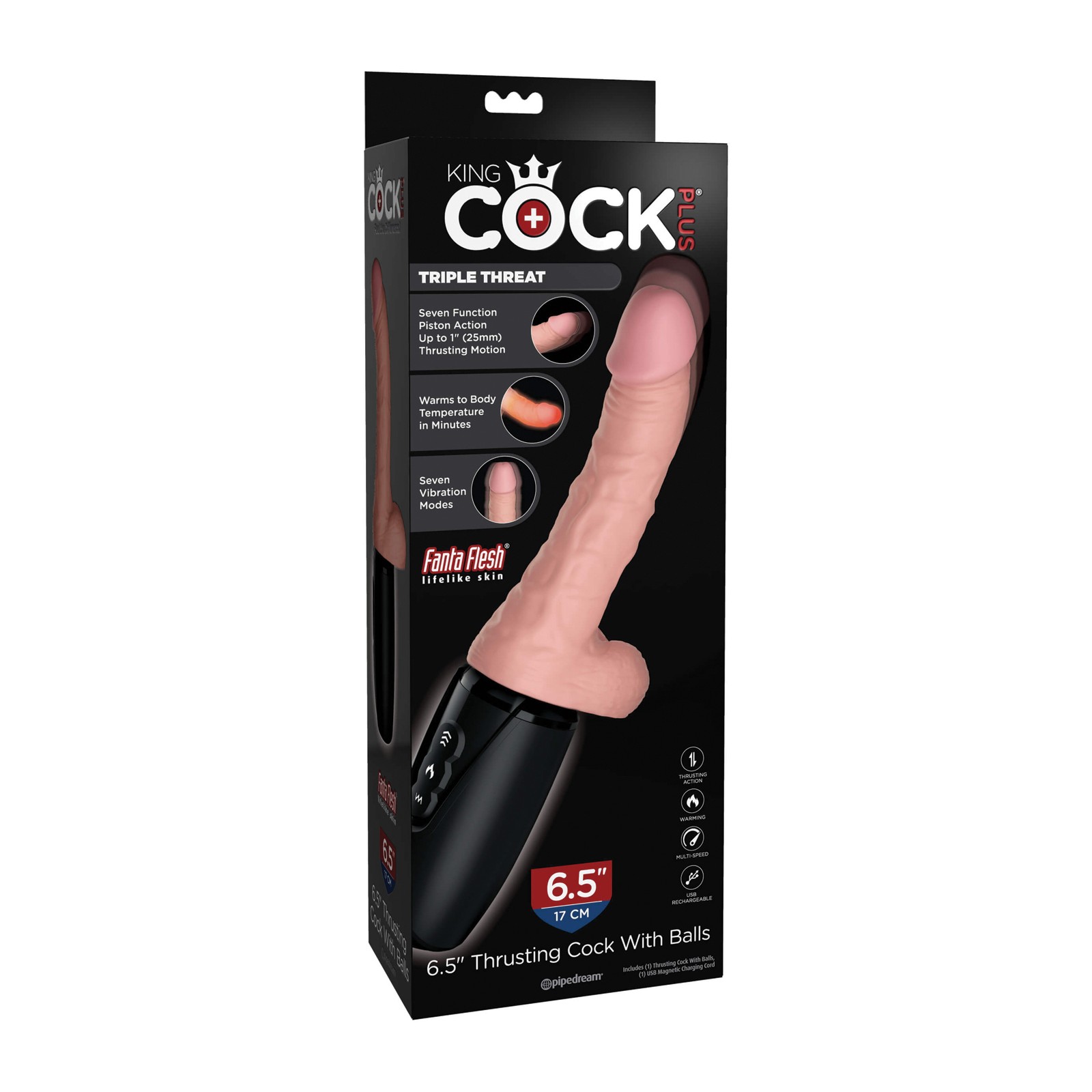 King Cock Plus Dong Vibrante Calentador y Penetrante