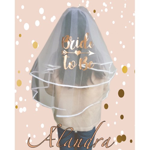 Rose Gold Bride to Be Luxury Veil