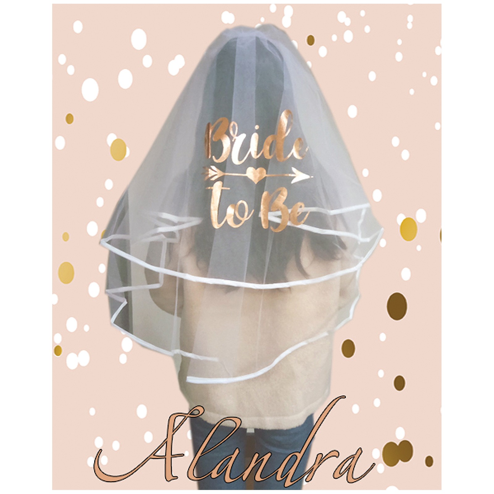 Rose Gold Bride to Be Luxury Veil