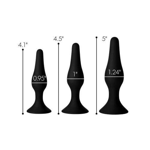 Master Series Triple Tapered Silicone Anal Trainer Set - Black