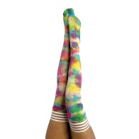 Kixies Gilly Tie Die Thigh High Bright Color A