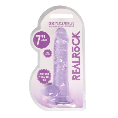 Shots RealRock Realistic Crystal Clear Dildo - Purple