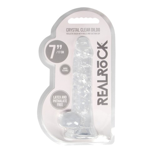 Dildo RealRock Crystal Clear 7" para Satisfacción Total