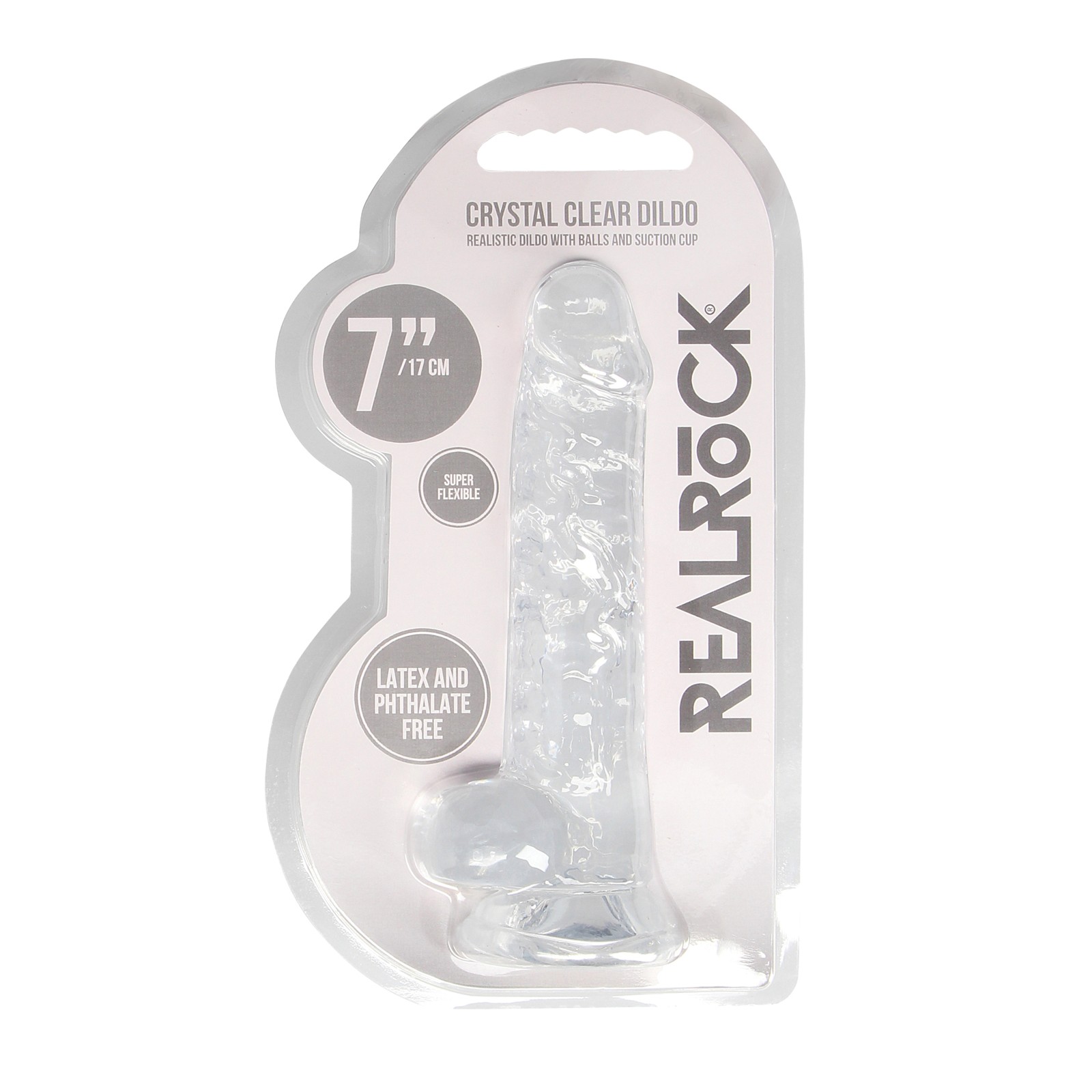 Dildo RealRock Crystal Clear 7" para Satisfacción Total