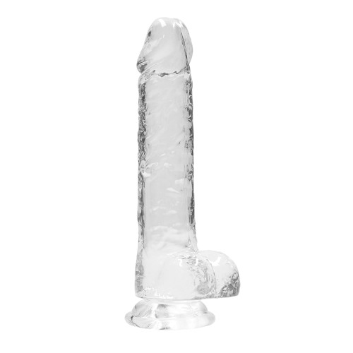 Dildo Cristal Claro RealRock 8 Pulgadas con Testículos