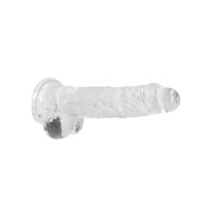 Dildo Cristal Claro RealRock 8 Pulgadas con Testículos