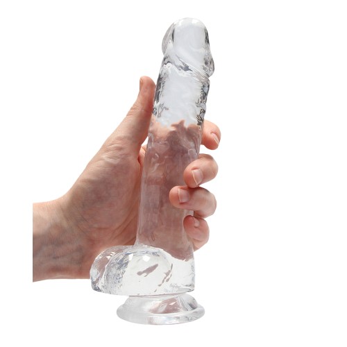 Dildo Cristal Claro RealRock 8 Pulgadas con Testículos