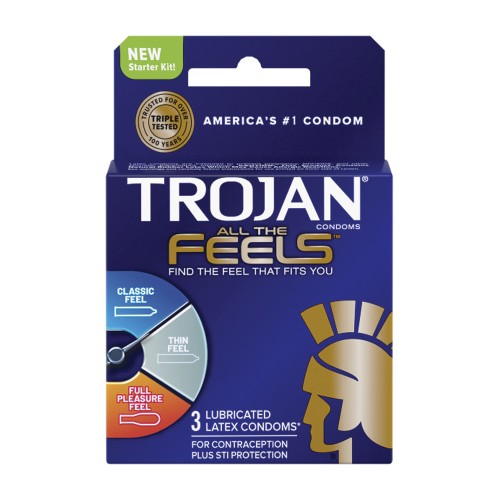 Trojan All the Feels Condoms Pack of 3