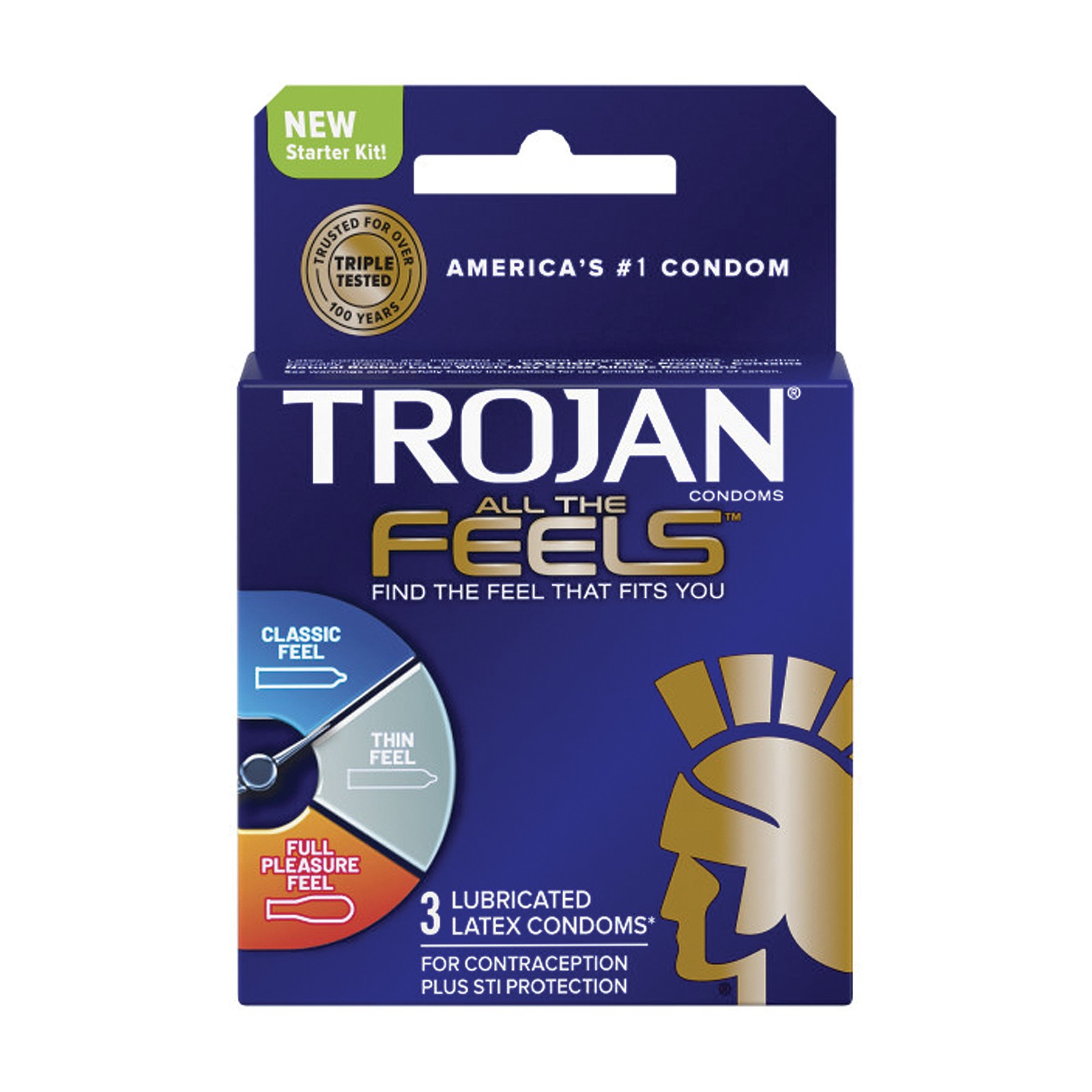 Trojan All the Feels Condoms Pack of 3