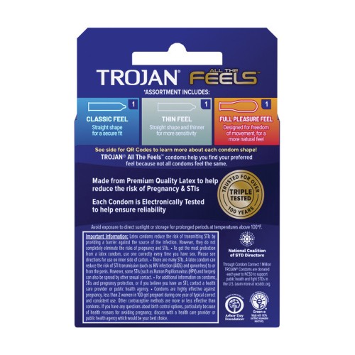 Condón Trojan All the Feels Pack de 3