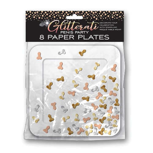 Glitterati Penis Party Plates Pack of 8