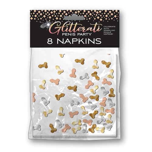 Glitterati Penis Party Napkins Pack of 8