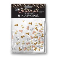 Servilletas de Fiesta con Forma de Pene Glitterati Pack de 8