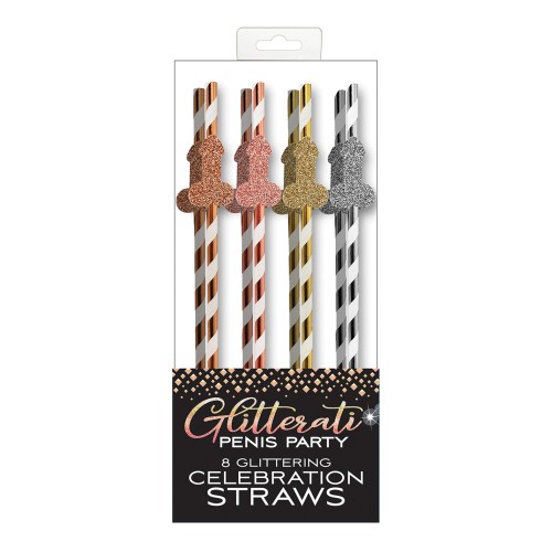 Glitterati Penis Party Straws Set of 8