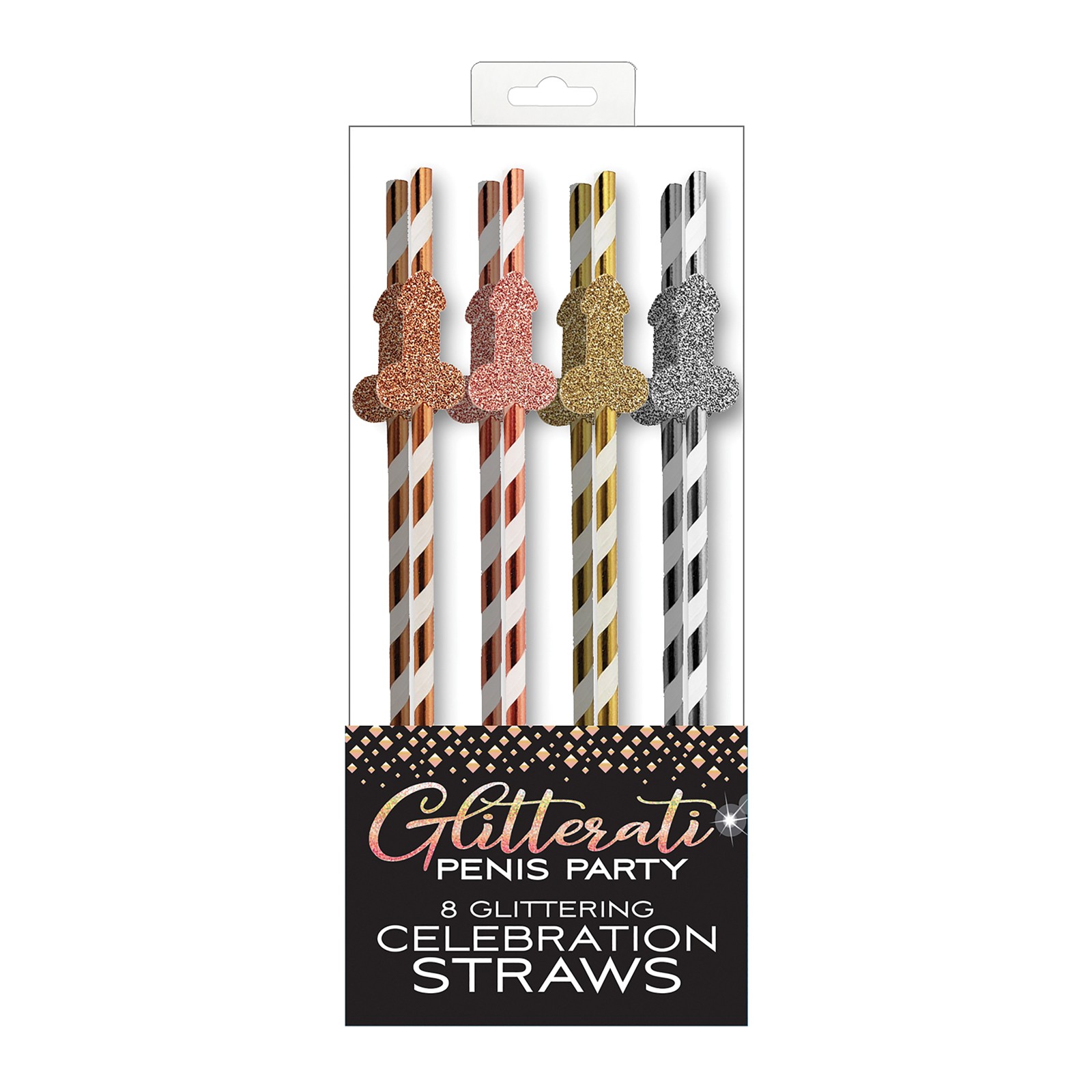 Glitterati Penis Party Straws Set of 8