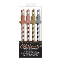 Glitterati Penis Party Straws Set of 8