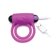 Bang! Vibrating Cock Ring & Bullet with Remote - Purple