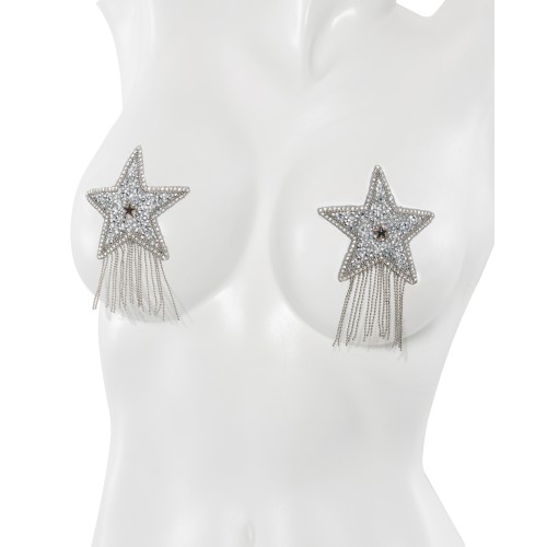 Pasties Estrella de Rhinestone Plateado