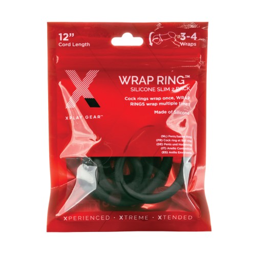 Xplay Gear Silicone 12" Slim Wrap Ring - Black Pack of 2