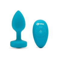 b-Vibe Remote Control Vibrating Jewel Plug S/M Teal