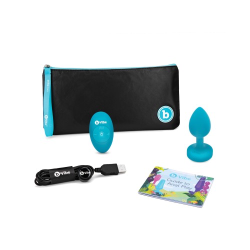 b-Vibe Remote Control Vibrating Jewel Plug S/M Teal