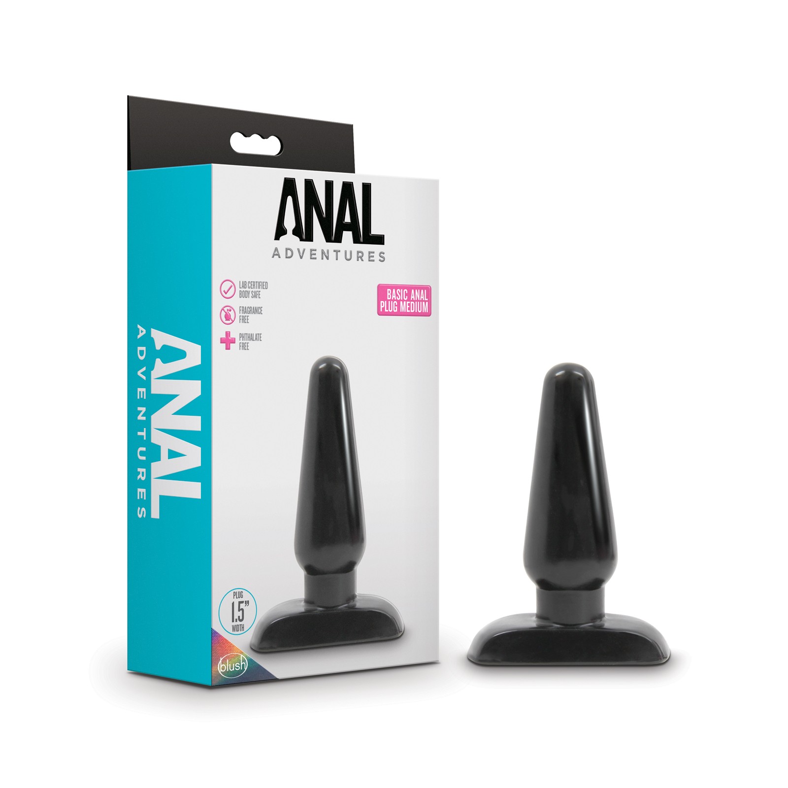 Blush Anal Adventures Basic Anal Plug Medium Black