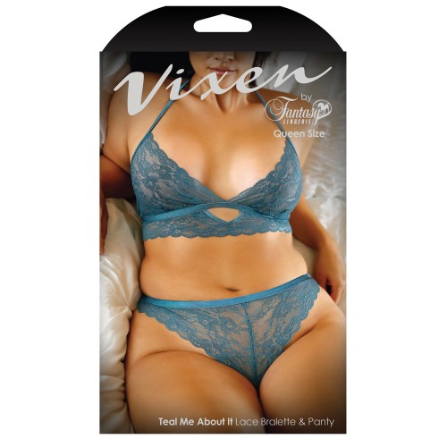 Vixen Teal Me About it Bralette & Panty Set - Elegant Design