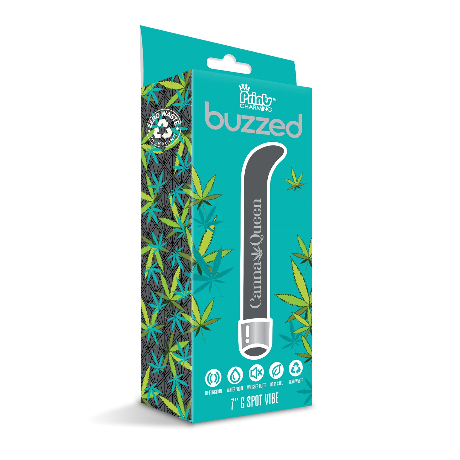 Buzzed 7 Inch G-Spot Vibe Canna Queen Black