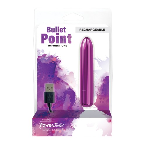 Bullet Point Vibrador Recargable - 10 Funciones Púrpura