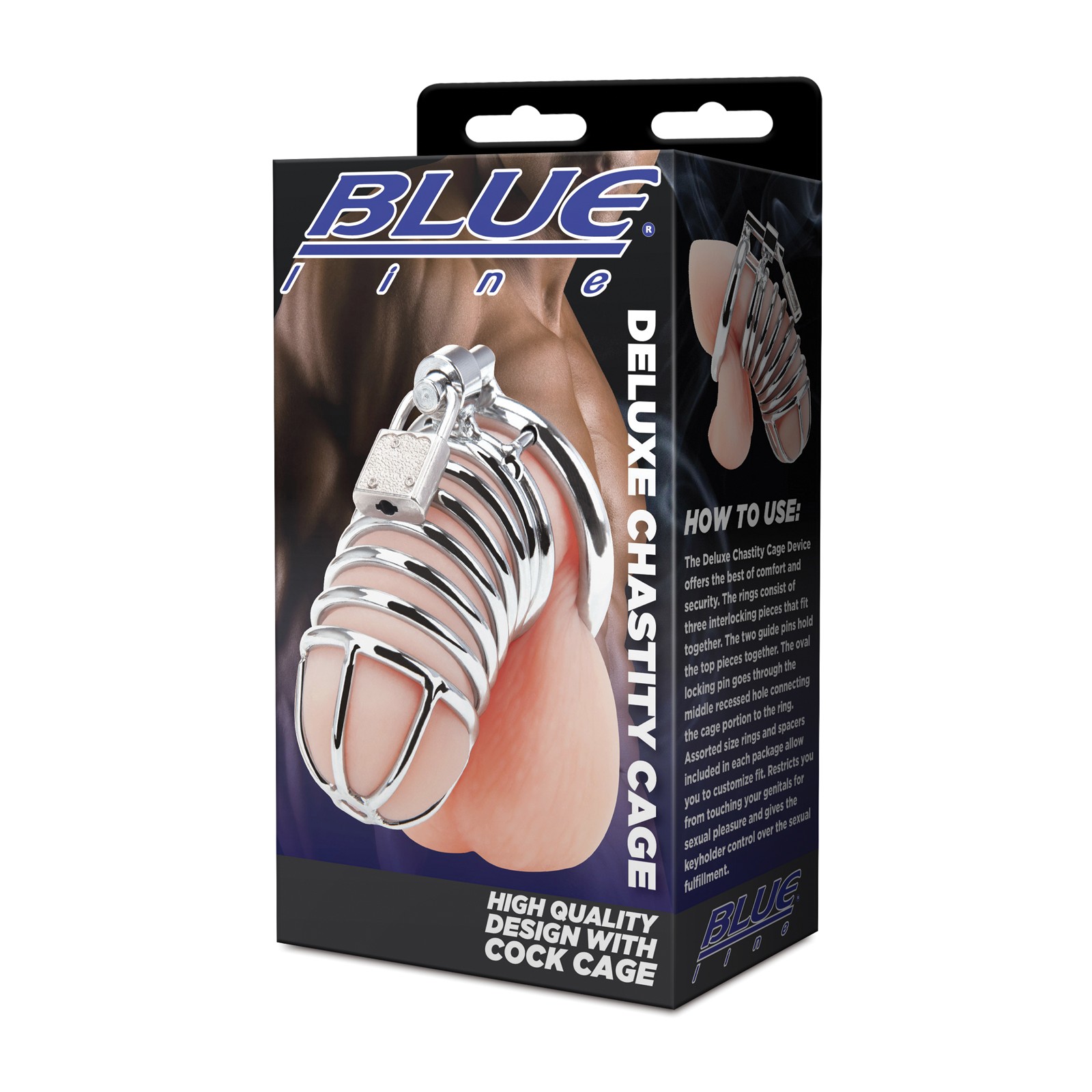 Cárcel de Castidad Deluxe Blue Line para BDSM