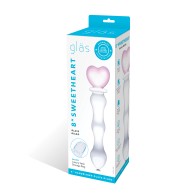 Dildo de Vidrio Sweetheart de 8" - Rosa/Transparente