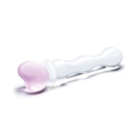 Dildo de Vidrio Sweetheart de 8" - Rosa/Transparente