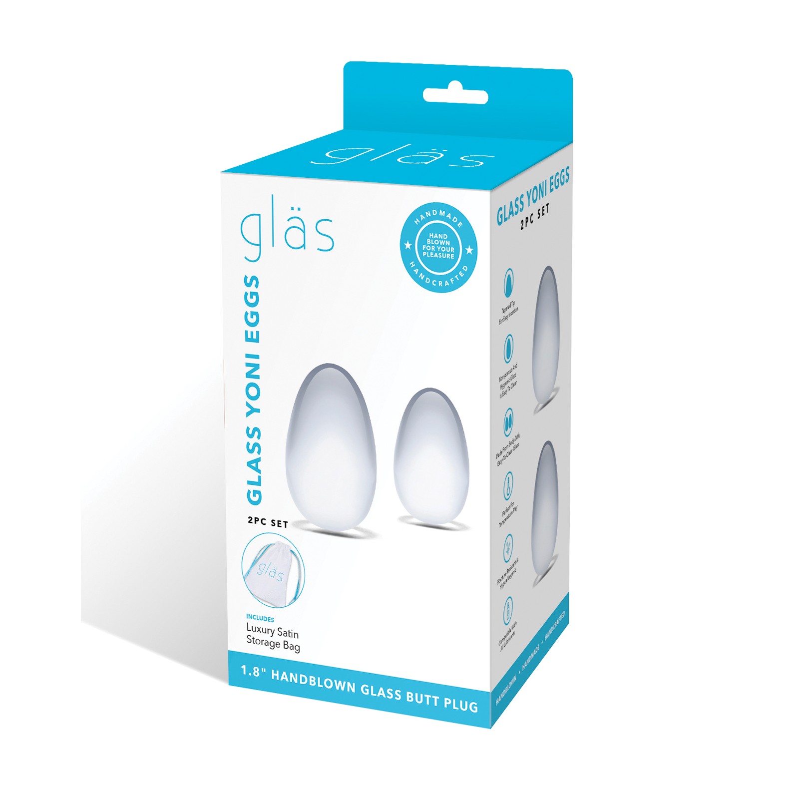 Glas Yoni Eggs Set for Pelvic Floor Strengthening