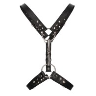 Shots Uomo Mens Harness with Metal Bit Black