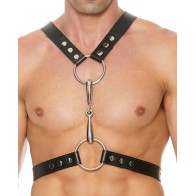 Shots Uomo Mens Harness with Metal Bit Black