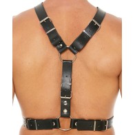 Shots Uomo Mens Harness with Metal Bit Black