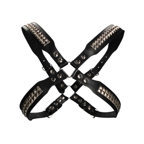 Shots Uomo Men's Pyramid Stud Body Harness for Fashion and Bondage