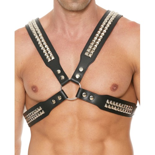 Shots Uomo Men's Pyramid Stud Body Harness for Fashion and Bondage