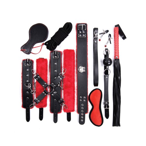 Kit de Bondage Deluxe Plesur Negro/Rojo