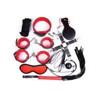 Kit de Bondage Deluxe Plesur Negro/Rojo