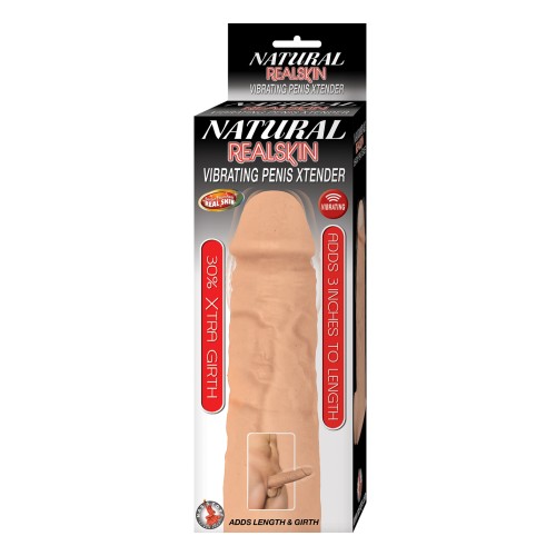 Extensor Vibrante de Pene Natural Realskin para Placer Aumentado