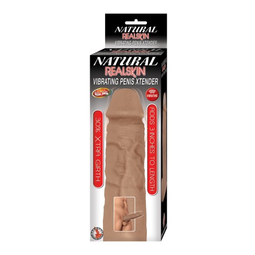 Natural Realskin Vibrating Penis Extender Brown