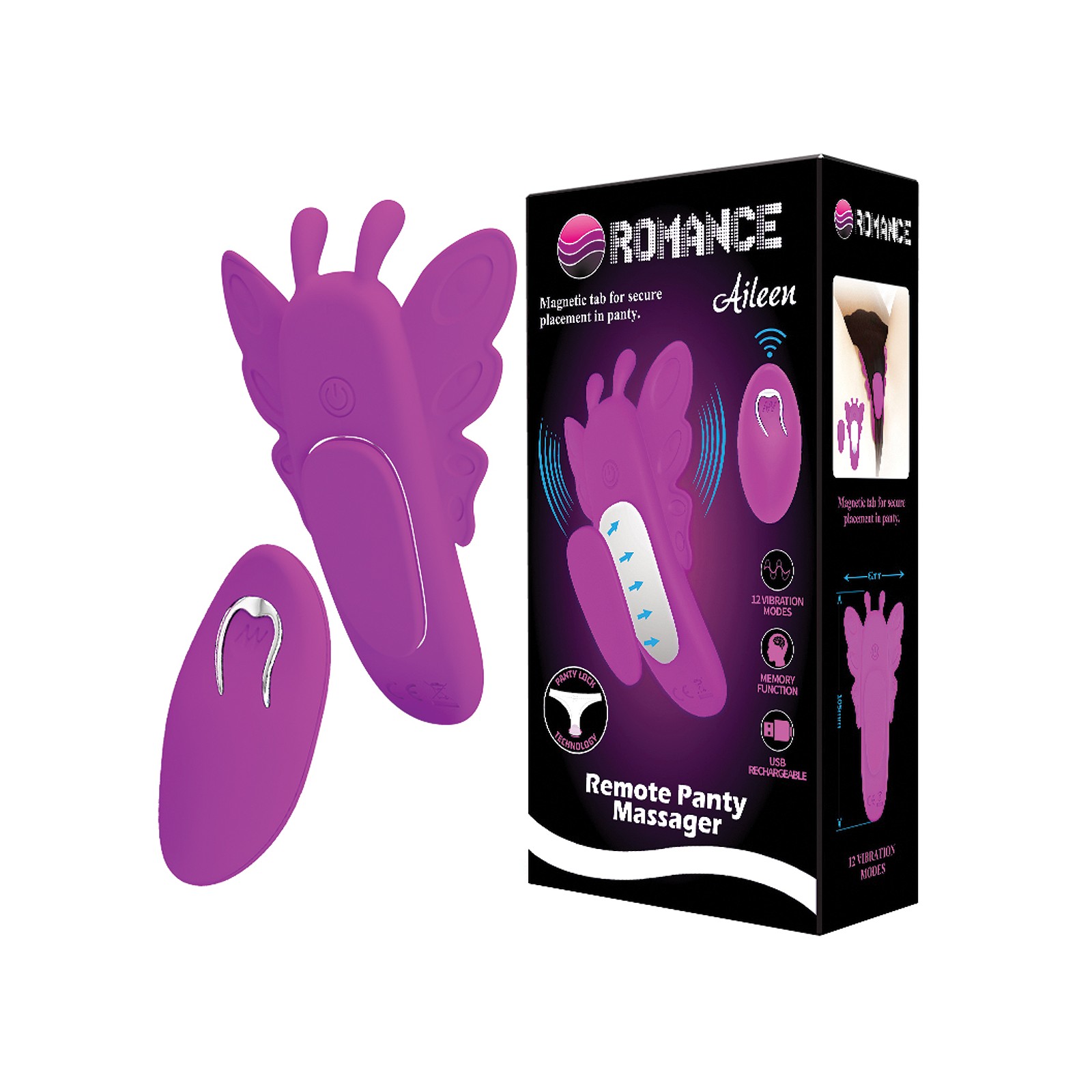 Vibrador de Panty Magnético Aileen Romance - Fucsia