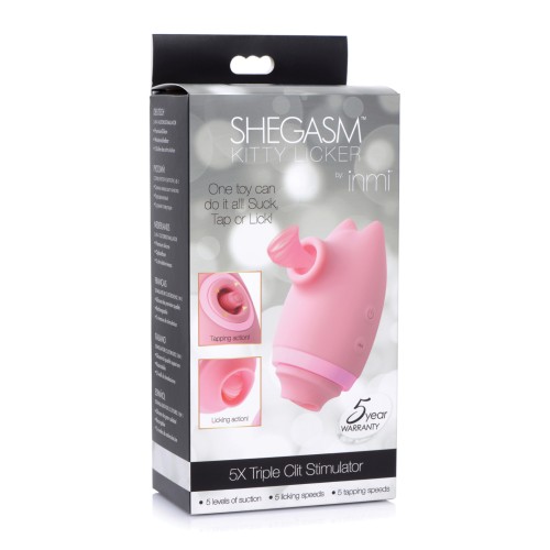 Inmi Shegasm Kitty Licker Estimulador Triple de Clítoris - Rosa