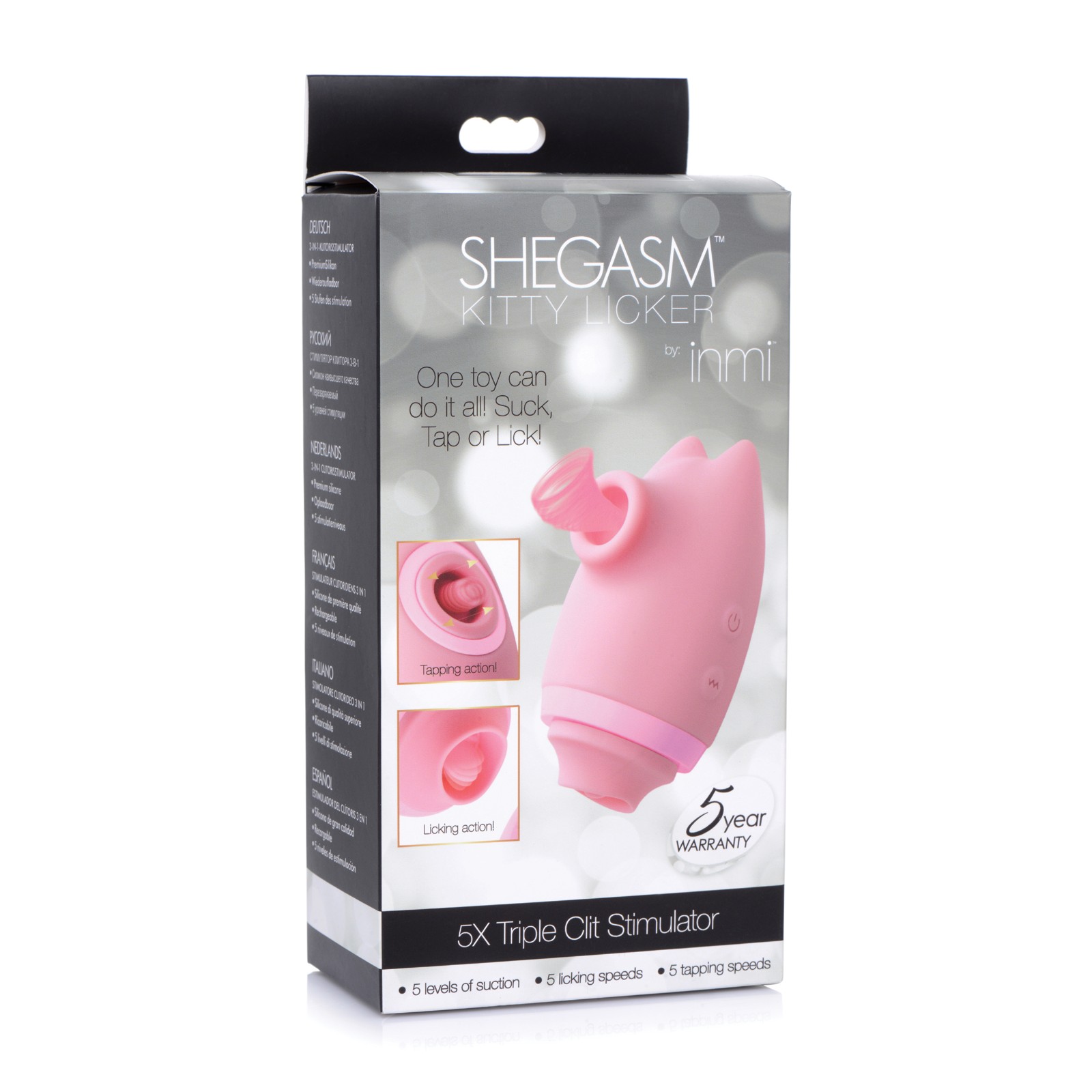 Inmi Shegasm Kitty Licker Triple Clit Stimulator - Pink