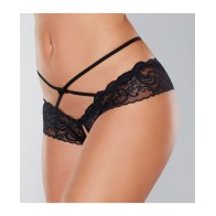 Panty Abierto de Encaje Adore Dare Me Negro